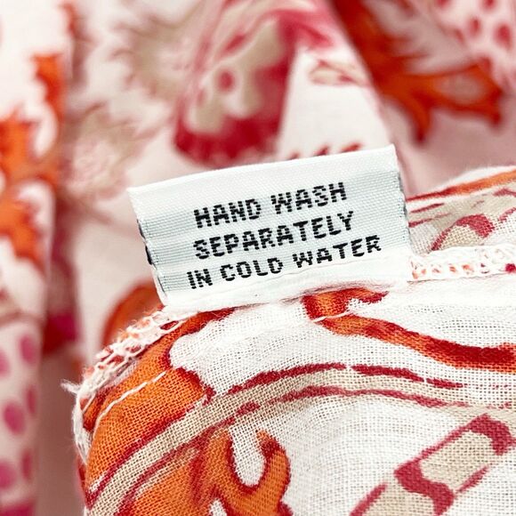 Roller Rabbit Amanda Kurta Paisley Orange V-Neck 3/4 Sleeve Tunic Small - Picture 10 of 10